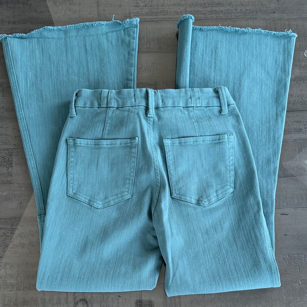 Vervet Teal Flare Bottom Colored Denim. Womens Size 27. Highrise bell bottoms - Picture 7 of 9